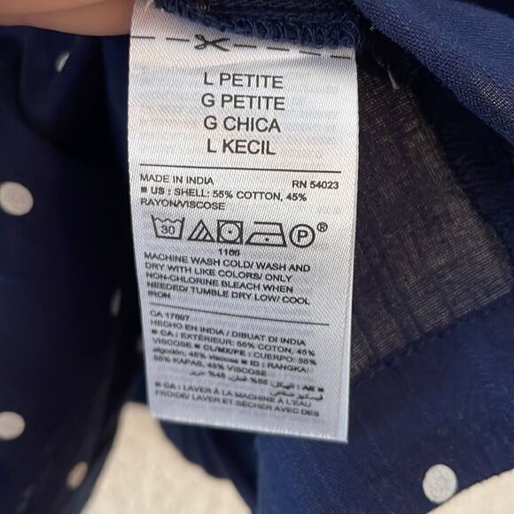 OLD NAVY Blue Polka Dot Spaghetti Strap Cami Top Size L Petite NWT - Picture 5 of 7